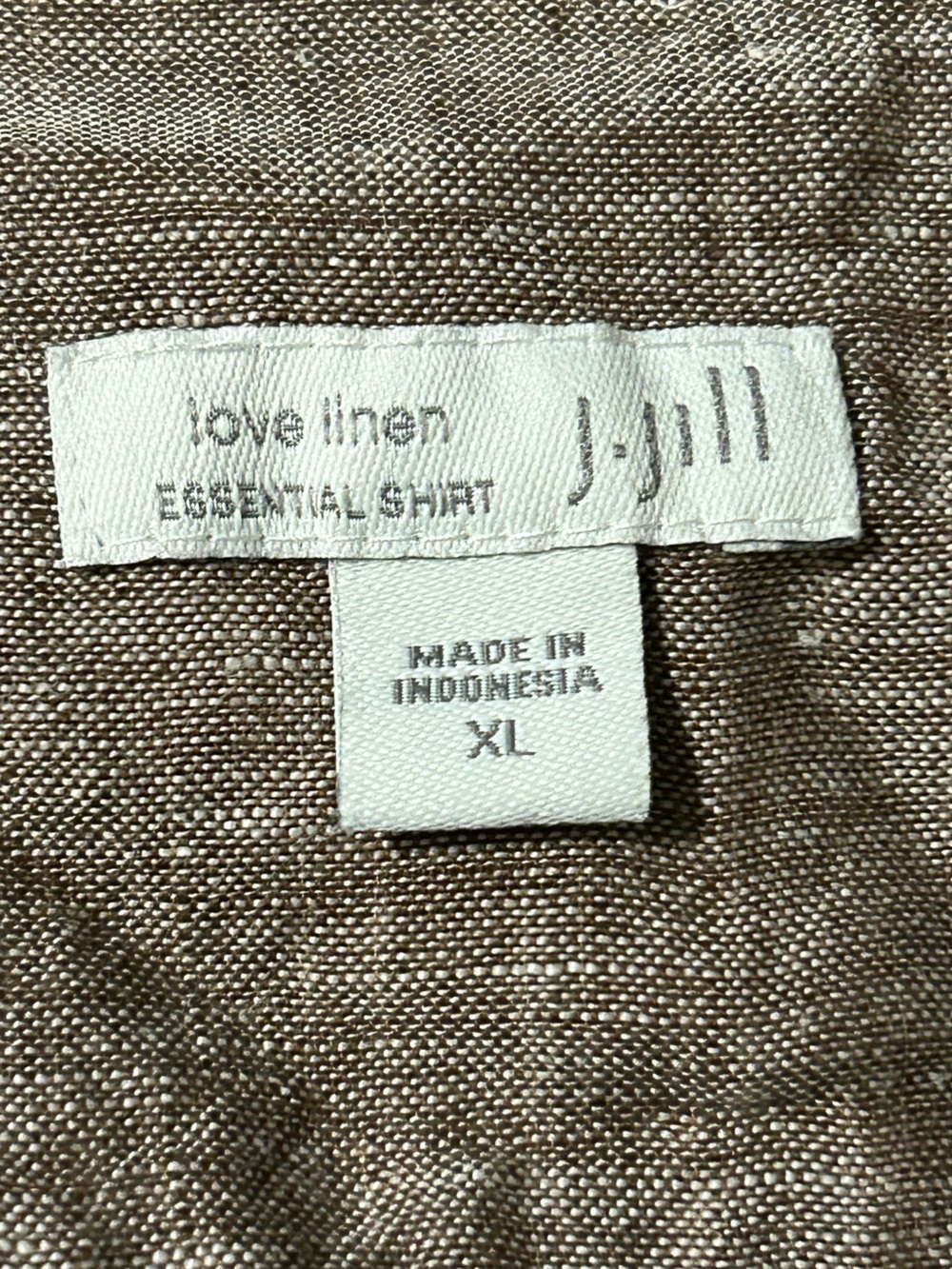J Jill Lightweight Brown Linen Button-Up Shirt - Picture 5 of 9